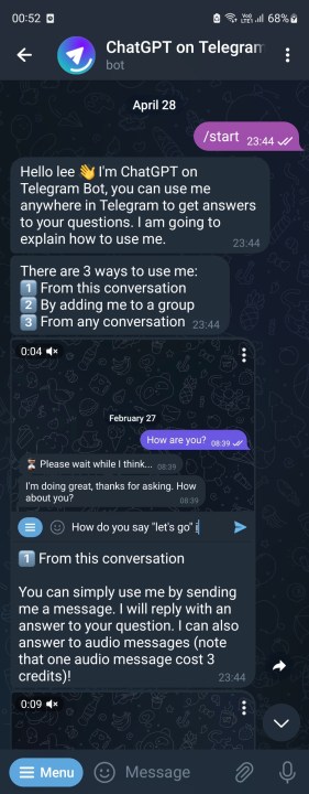 بوت ChatGPtonTelegram