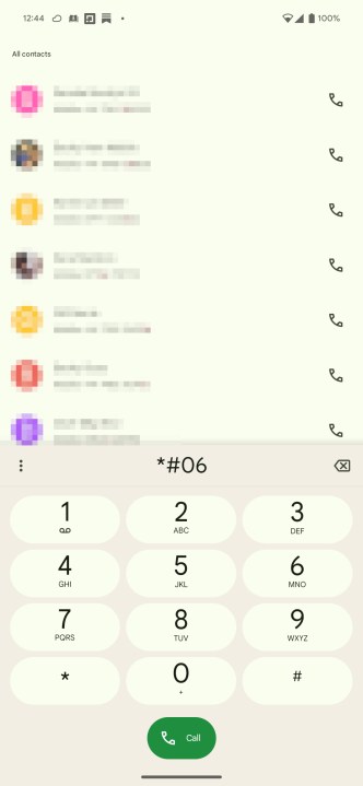 العثور على رقم IMEI الخاص بك في برنامج الاتصال.