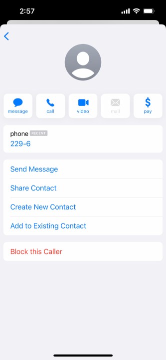 اضغط على حظر المتصل.