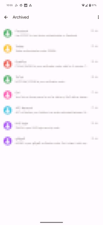 الأرشيف في رسائل جوجل.