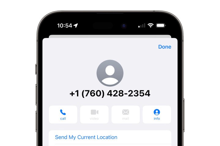 مثال على رسالة البريد العشوائي في تطبيق الرسائل على iPhone.