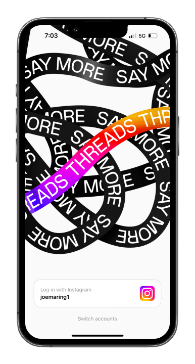 التسجيل للحصول على حساب Instagram Threads.