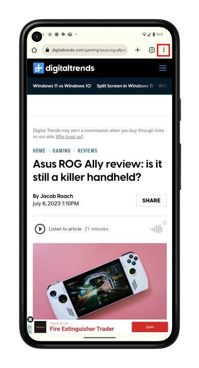 فتح صفحة ويب للطباعة.