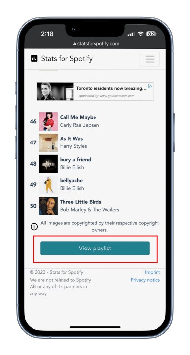 كيفية استخدام الإحصائيات لقائمة تشغيل عرض Spotify على iPhone